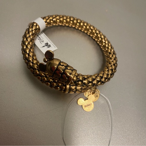 NWT Disney X Alex and Ani Mickey Metal Wrap Bracelet in Gold - Picture 2 of 8
